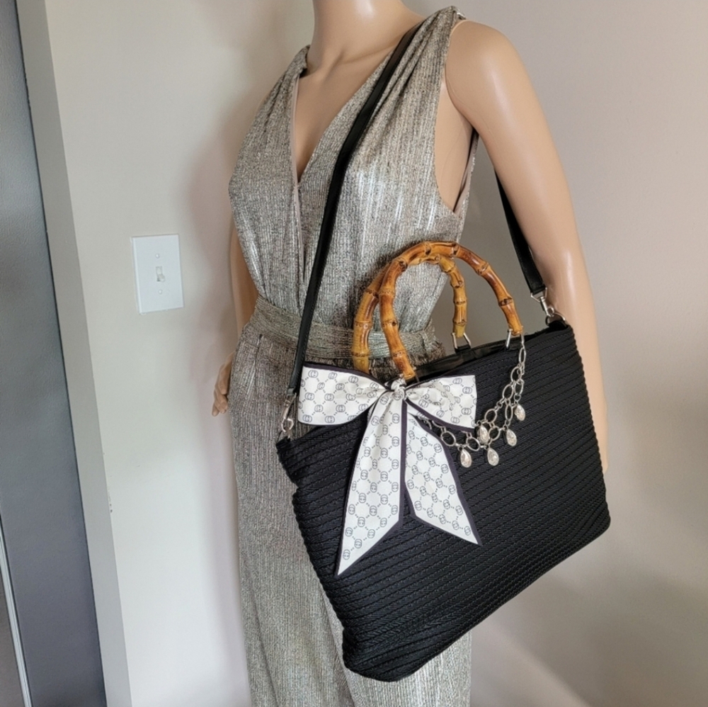 🟢Final Price!! RARE Authentic Gucci Bamboo Tote Shoulder Bag with Strap